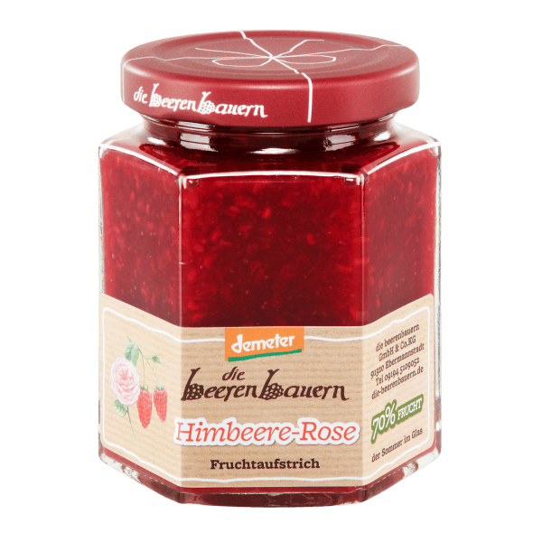 die beerenbauern Bio Himbeere-Rose Fruchtaufstrich