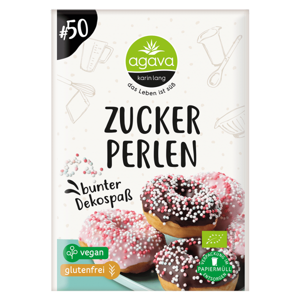 agava Bio Zuckerperlen bunt