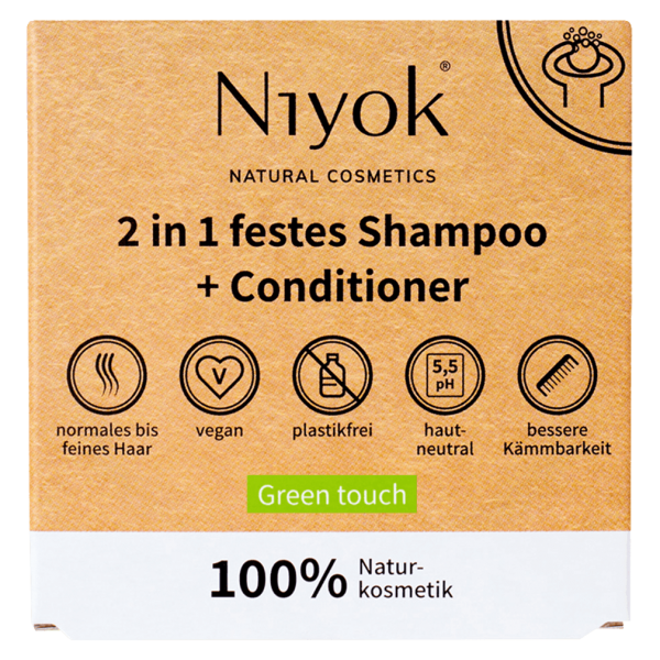 Niyok 2 in1 festes Shampoo + Conditioner green touch