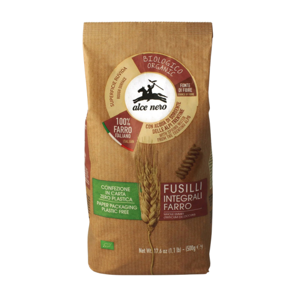 Alce Nero Bio Vollkorn Fusilli aus Dinkel, 500g