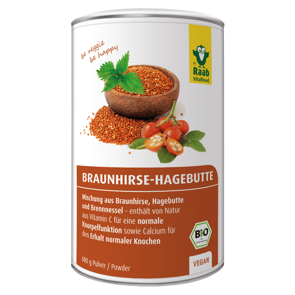 Raab Vitalfood Bio Braunhirse-Hagebutte Pulver