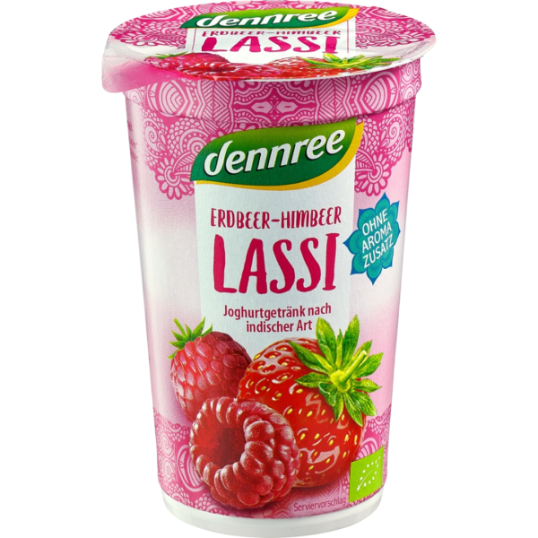 dennree Bio Lassi Erdbeere-Himbeere