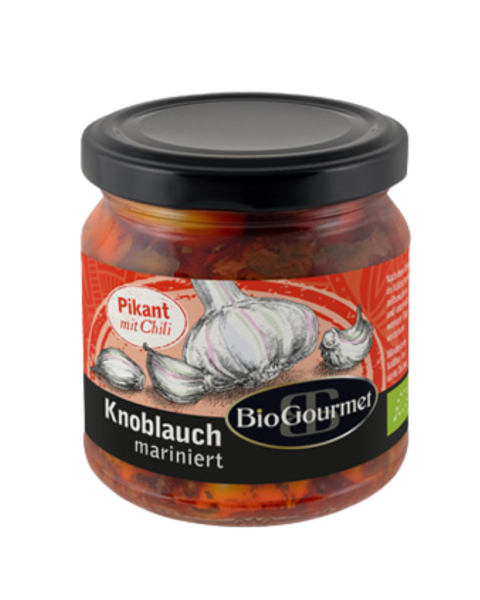 BioGourmet Bio Knoblauch mariniert mit Chili, 150g