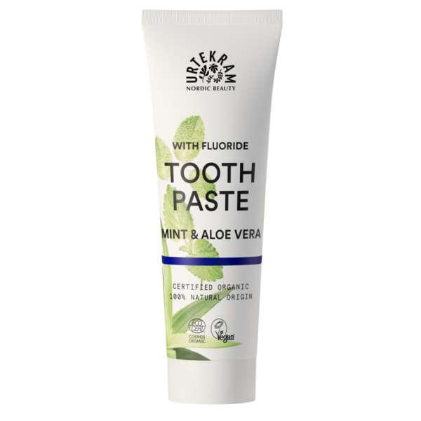 Urtekram Toothpaste Mint &amp; Aloe Vera with Fluoride, 75 ml
