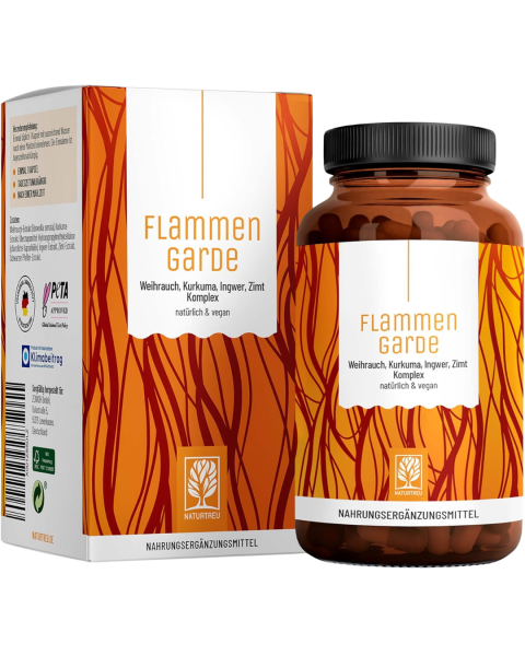 Naturtreu Flammengarde Weihrauch - Kurkuma, Ingwer, Zimt Komplex, 90 Kapseln