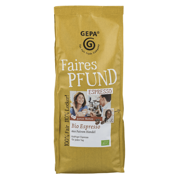 GEPA Bio Espresso Bohne, Faires Pfund, 500g