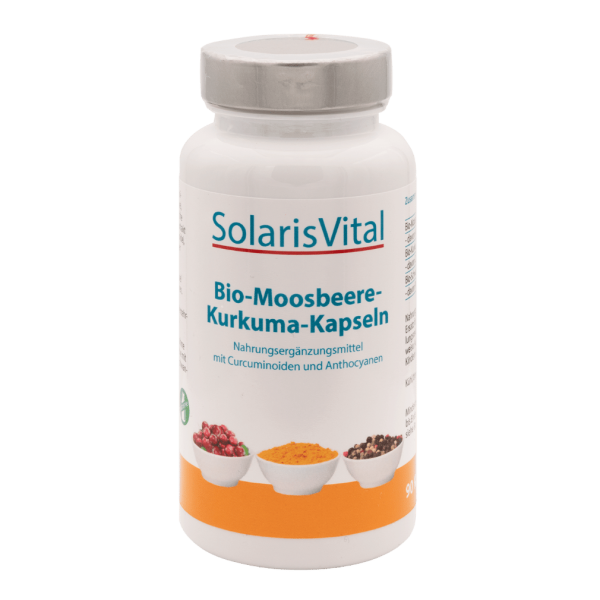 SolarisVital Bio Moosbeeren &amp; Curcumin Kapseln, 90 Stück