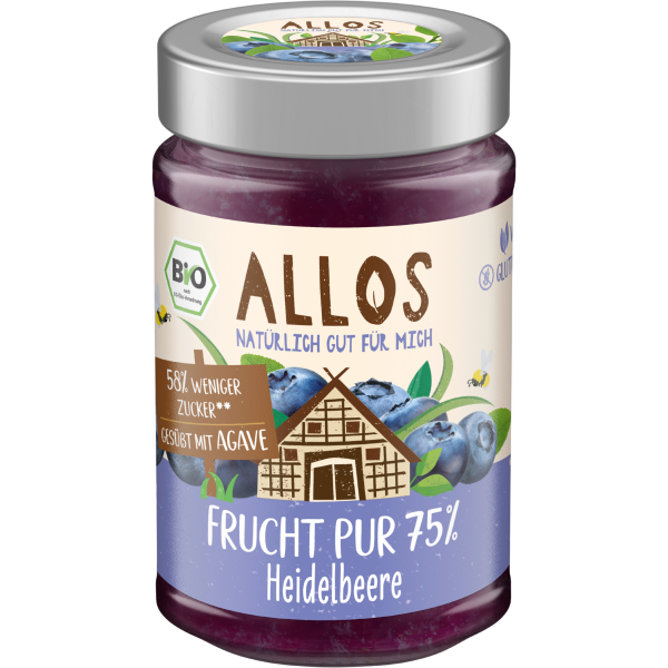 Allos Bio Frucht Pur 75% Heidelbeer