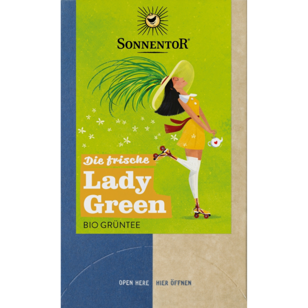 Sonnentor Bio Die frische Lady Green Tee, 21,6 g, Doppelkammerbeutel