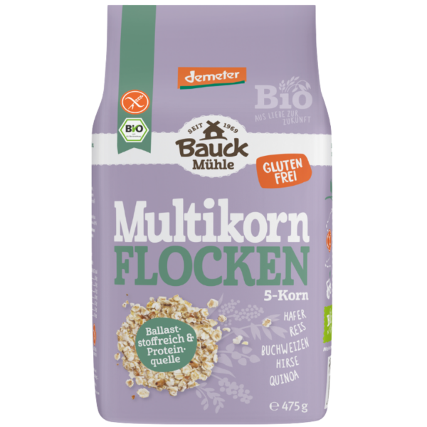 Bauckhof  Bio 5-Korn Flocken glutenfrei, 475g