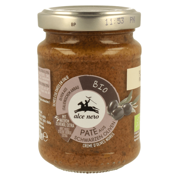 Alce Nero Bio Paté aus schwarzen Oliven, 130g