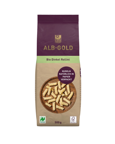 Alb-Gold Bio Dinkel Pasta Rollini, 500 g