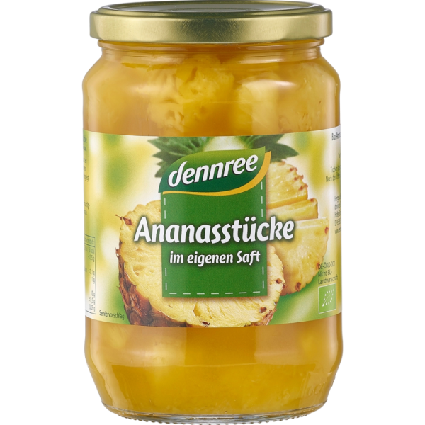 dennree Bio Ananasstücke im eigenen Saft