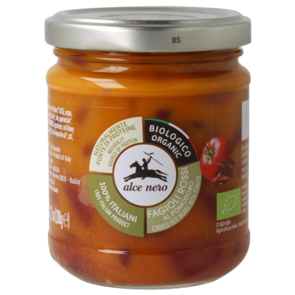 Alce Nero Bio Gekochte Kidneybohnen in Tomatensauce, 200g