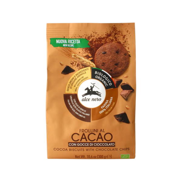 Alce Nero Bio Kakaokekse mit Schokotropfen, 300g