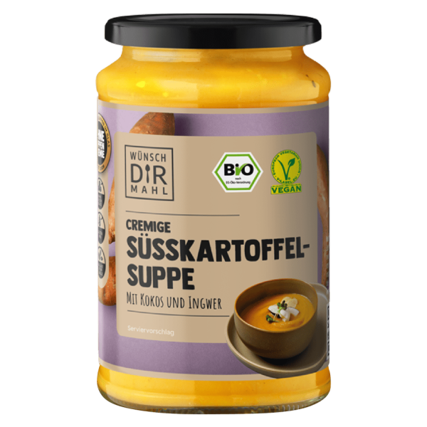 Wünsch Dir Mahl Bio Süsskartoffelsuppe mit Kokos und Ingwer