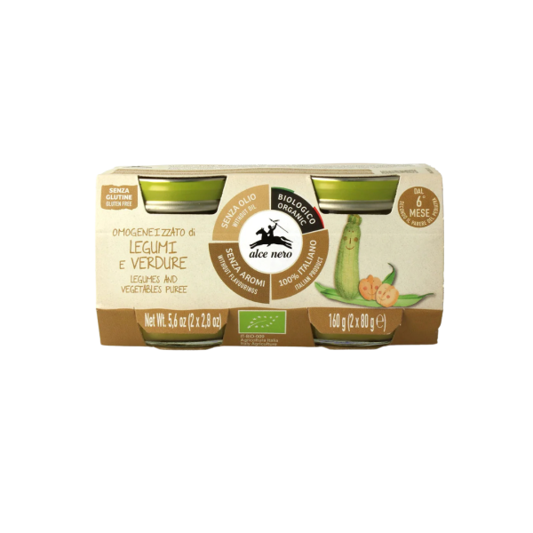Alce Nero Bio Babygläschen Hülsenfrüchte und Gemüse, 160g