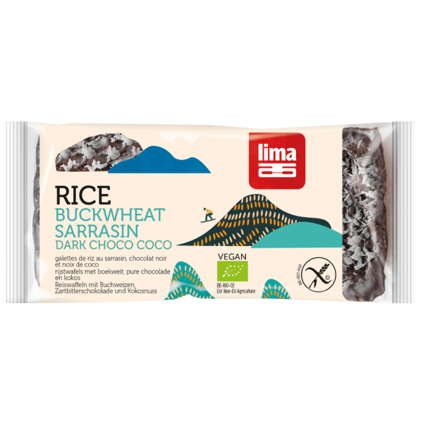 Lima Bio Reiswaffeln mit Buchweizen, Schokolade und Kokosnuss