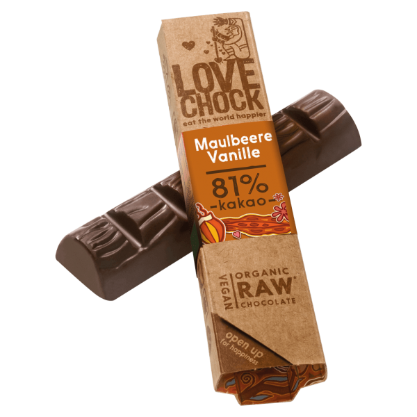 Bio Raw Maulbeere-Vanille Schokoriegel