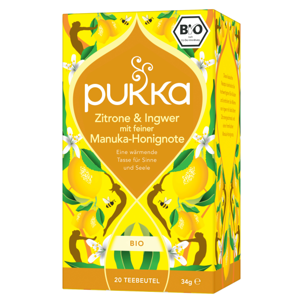 Pukka Bio Zitrone, Ingwer &amp; Manuka Honig, 20 Teebeutel