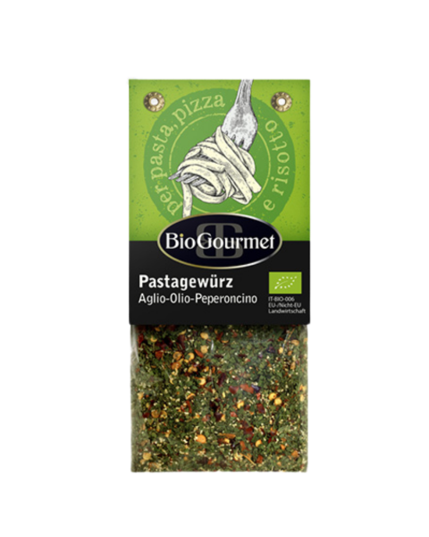 BioGourmet Bio Pastagewürz Aglio Olio Peperoni, 30g