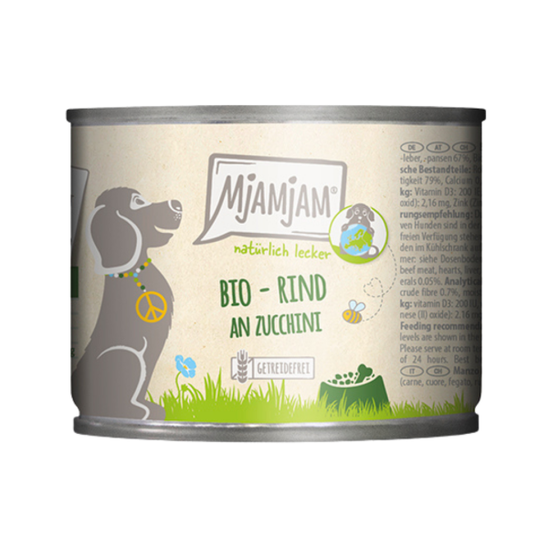 MjAMjAM Bio Hunde Nassfutter Rind an Zucchini
