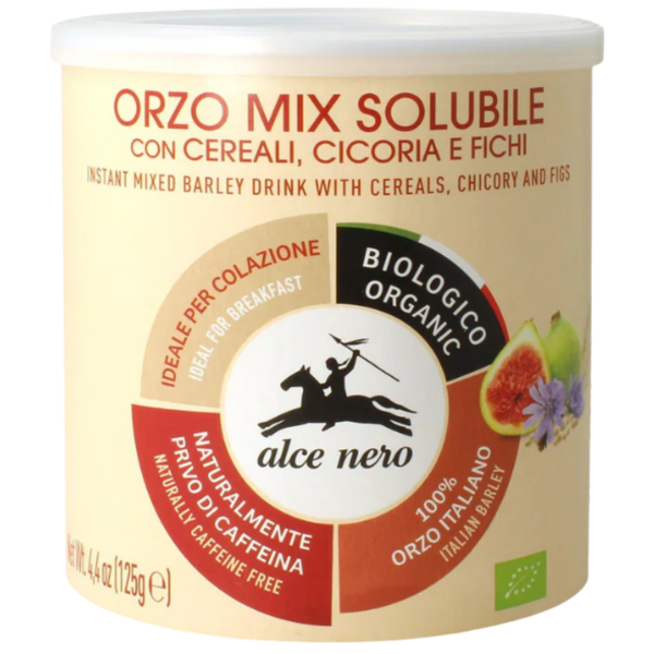 Alce Nero Bio Gerstenkaffee-Mix löslich mit Zichorie, Roggen und Feigen, 125g