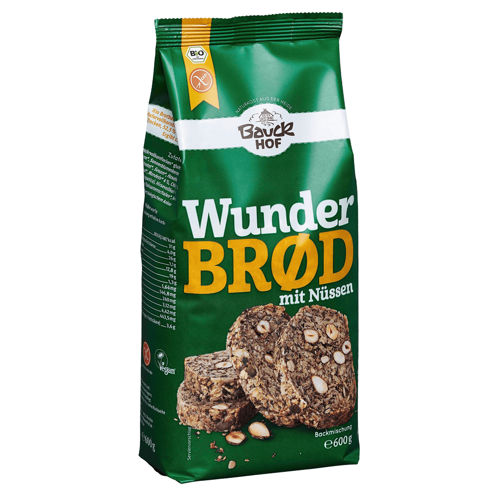 Bio Wunderbrød mit Nüssen glutenfrei, 600g