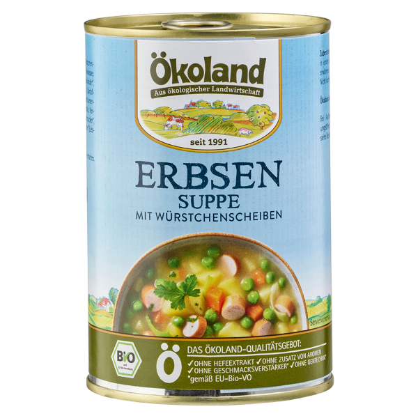 Ökoland Bio Erbsensuppe mit Würstchenscheiben