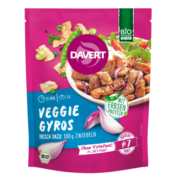 Davert Bio Veggie Gyros vegan mit Erbsenprotein, 68g
