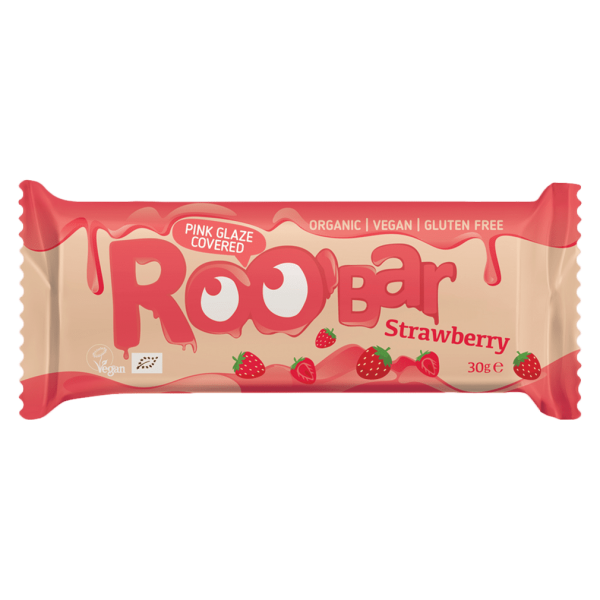 Roobar Bio Pink Chocolate Covered Strawberry Bar