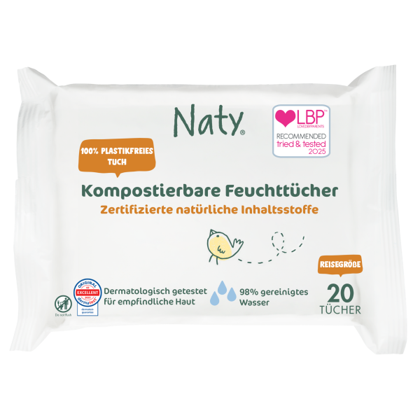 Naty  Öko Feuchttücher Reisegröße sensitiv (parfümfrei)