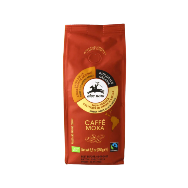 Alce Nero Bio 100% Arabicakaffee für Mokkakannen, 250g