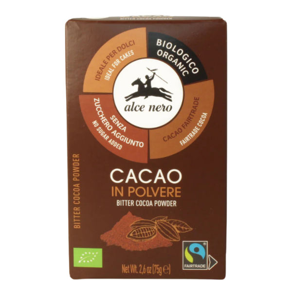 Alce Nero Bio Kakaopulver ungesüßt, Fairtrade, 75g
