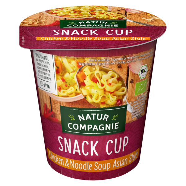 Natur Compagnie Bio Snack Cup Chicken &amp; Noodle Soup Asian Style