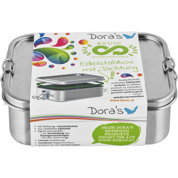Dora's Edelstahlbox mit Dichtung 19,5 x 14,5 x 6,5 cm