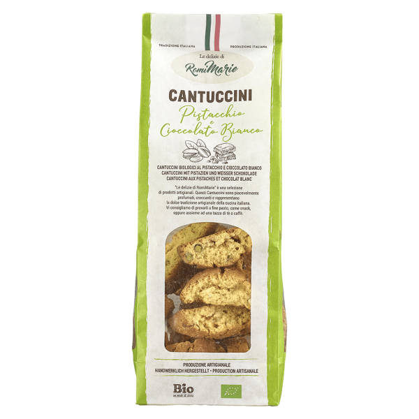 RomiMarie Bio Cantuccini Pistazie Weisse Schokolade