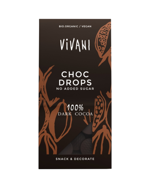 Vivani Bio Choc Drops 100% Cacao