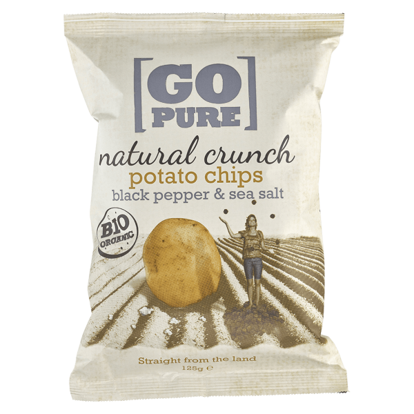GoPure Bio Kartoffelchips mit Pfeffer &amp; Salz
