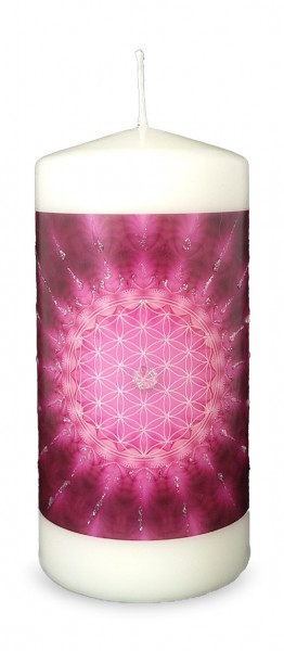 EngelALM Blume des Lebens blau, Energiekerze