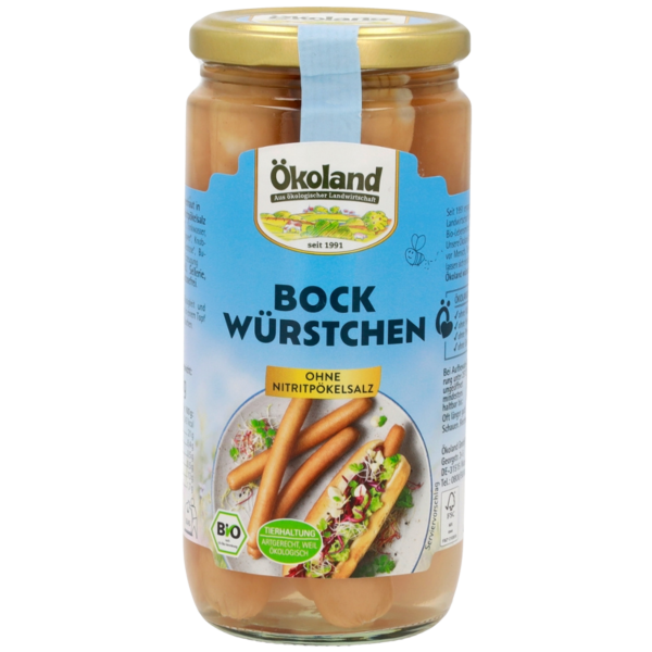 Ökoland Bio Schweinefleisch Bockwürstchen in zarter Eigenhaut
