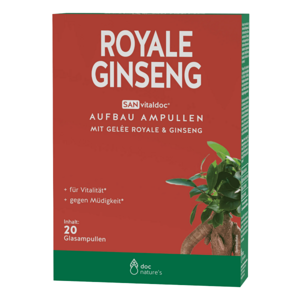 Doc Nature’s Royale Ginseng Aufbau-Ampullen mit Gelée Royale, 20 Stück