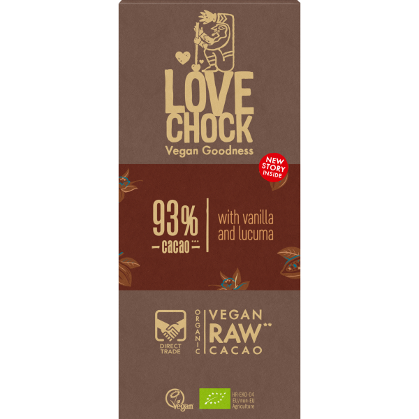 LOVECHOCK Bio Raw 93 % Pur Kakao Rohschokolade