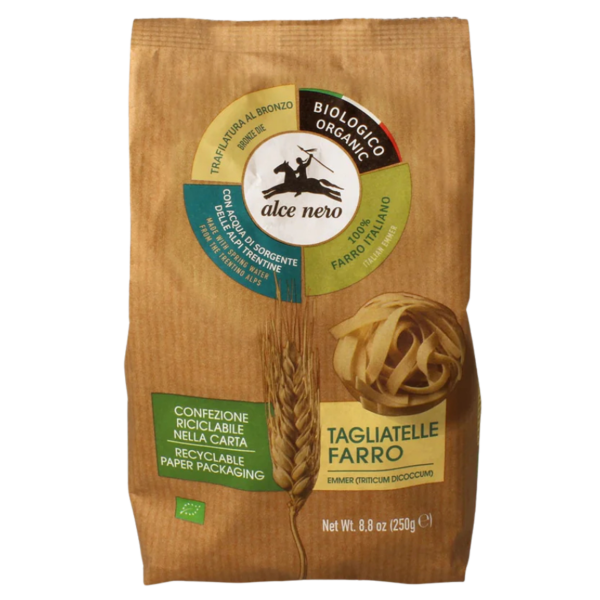 Alce Nero Bio Tagliatelle aus Dinkel (Triticum dicoccum), 250g