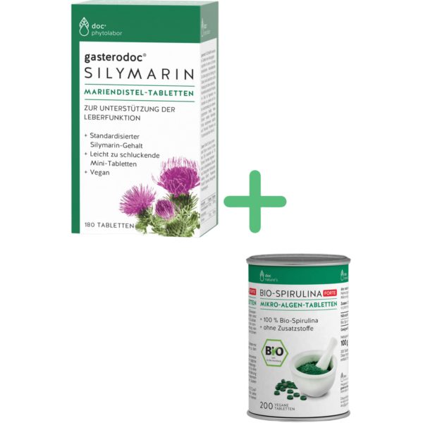 doc phytolabor gasterodoc Silymarin Tabletten plus Bio-Spirulina FORTE Mikro-Algen-Tabletten gratis