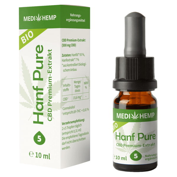 Medihemp Bio Hanf Pure 5% Tropfen