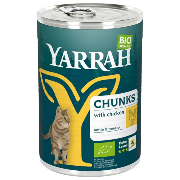 Yarrah Bio Katzenfutter Bröckchen Huhn in Soße