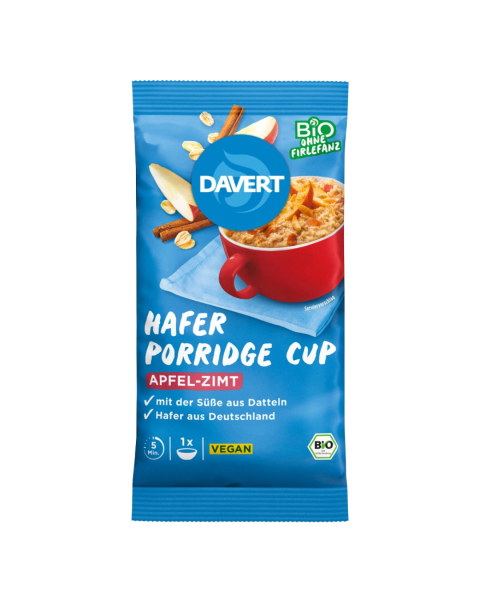 Davert Bio Porridge-Cup Apfel-Zimt 65g