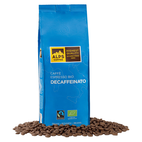 Alps Coffee Bio Decaffeinato, Espresso, ganze Bohne