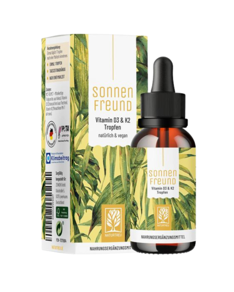 Naturtreu Sonnenfreund Vitamin D3 und K2 Tropfen, 30 ml